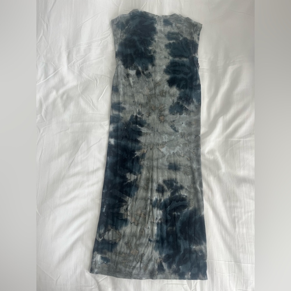 Enza Costa Blue and Gray Tie-Dye Dress